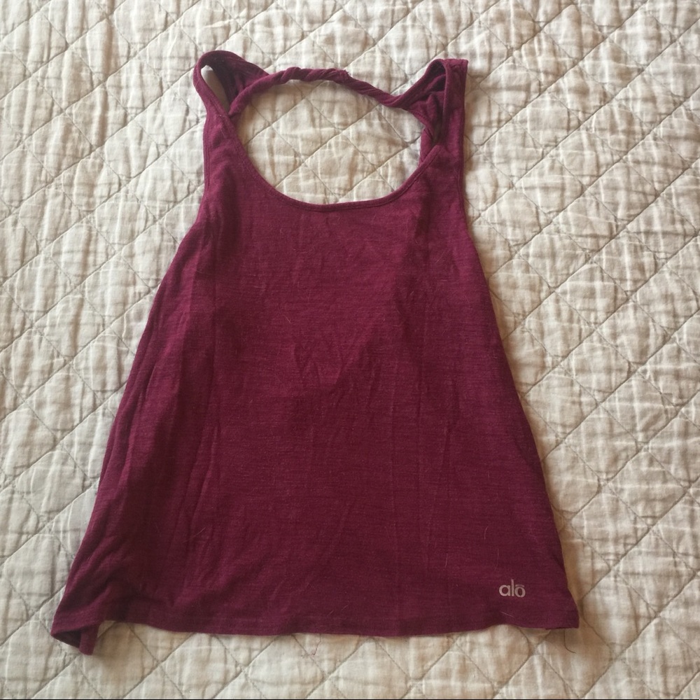 alo yoga twist back tank size small